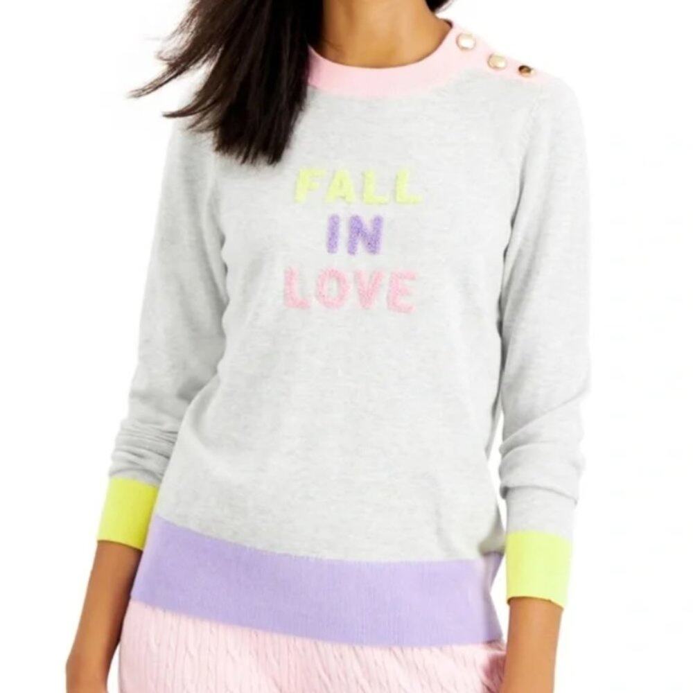 Charter Club "Fall In Love" Long Sleeve Sweater